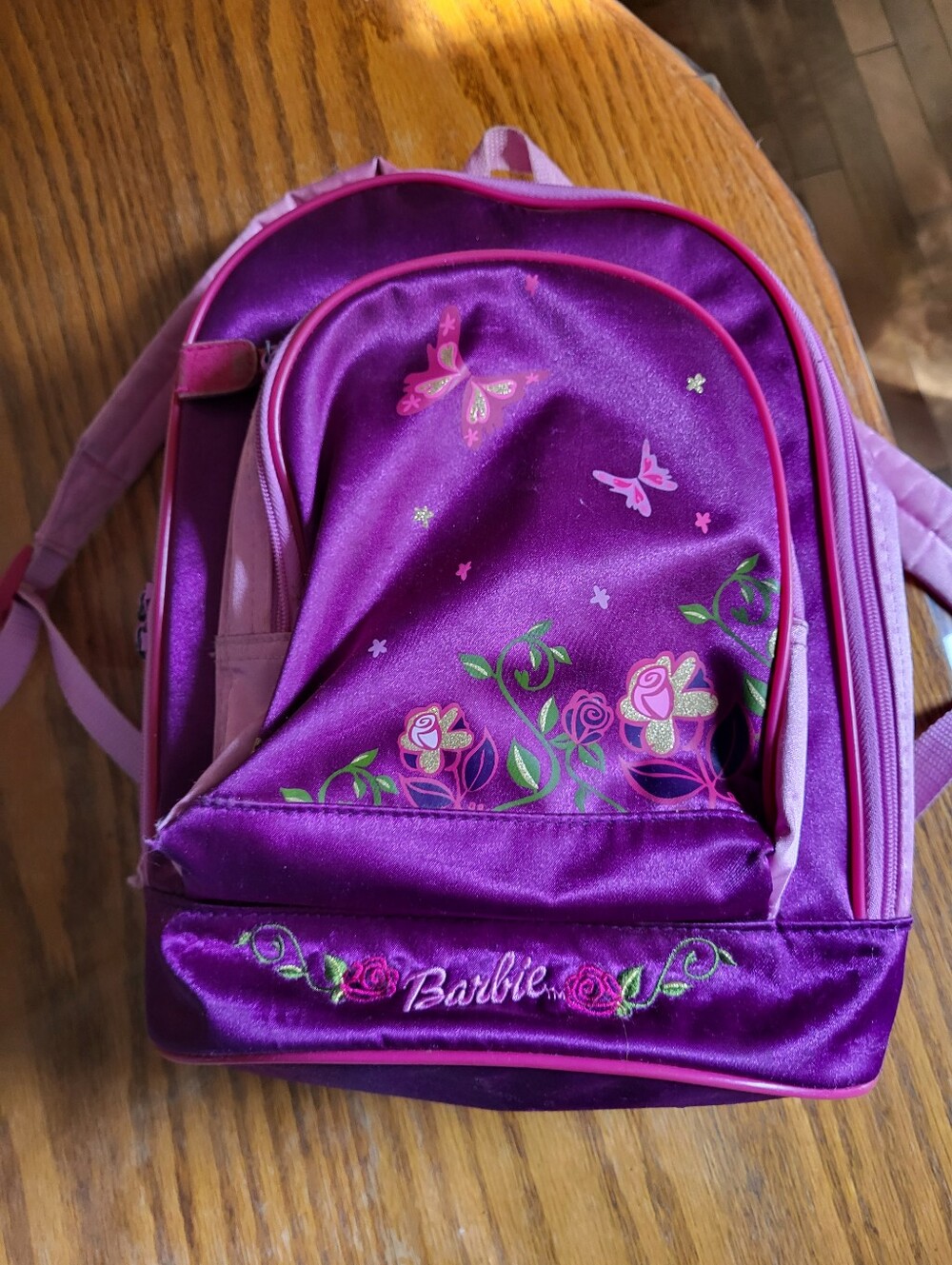 Vintage Barbie Kids Purple Floral Backpack